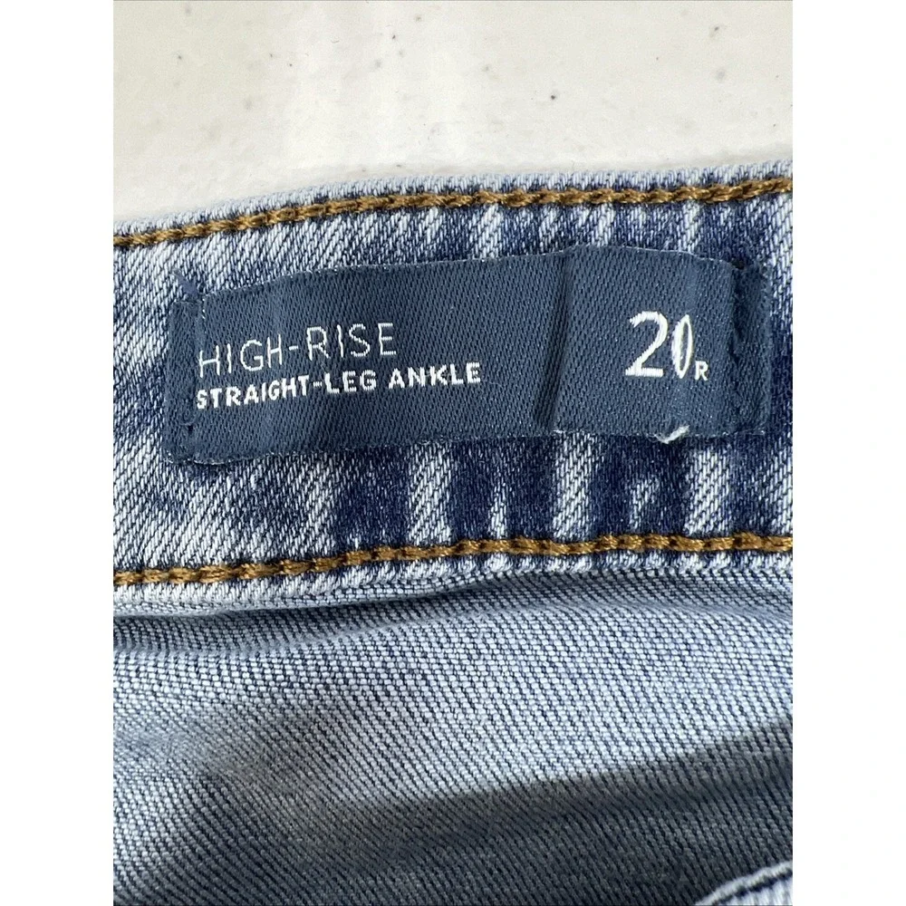 J. Jill Denim Women's‎ High-Rise Straight Leg Ankle Classic Blue Denim Size 20